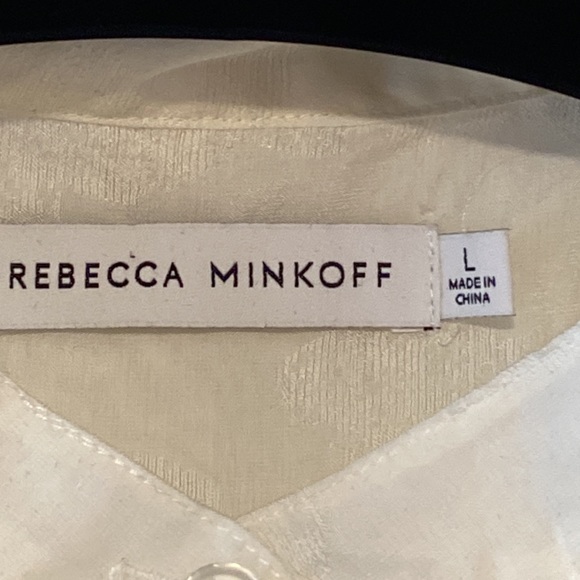 Rebecca Minkoff Off White 3/4 Sleeve Peasant Top Size L - Picture 3 of 6